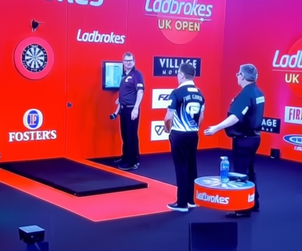 JAMES WADE'S 'FAKE HANDSHAKE' WITH GERWYN PRICE SPARKS HILARITY AT UK OPEN